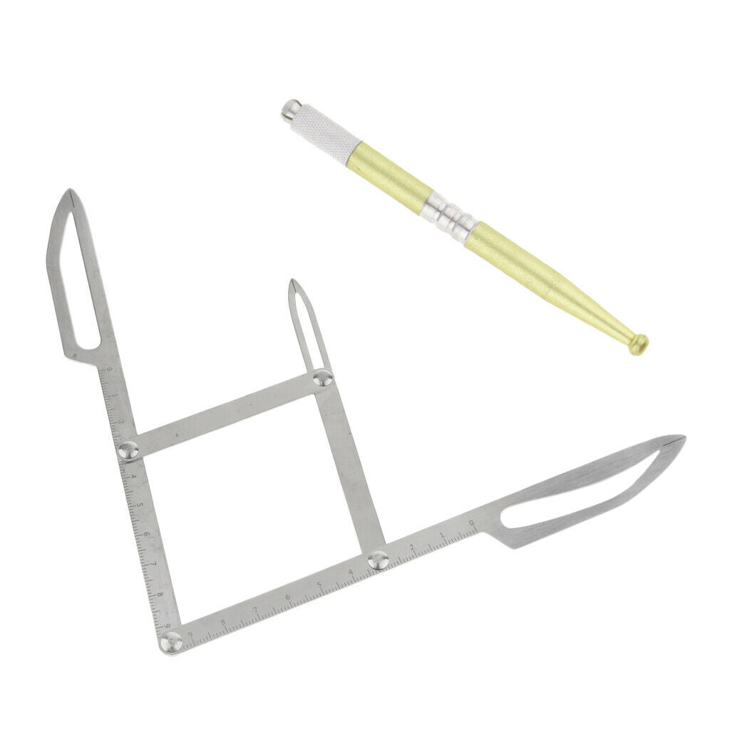 Eyebrow Microblading Ruler Caliper Tattoo Manual Pen Permanent Makeup kit