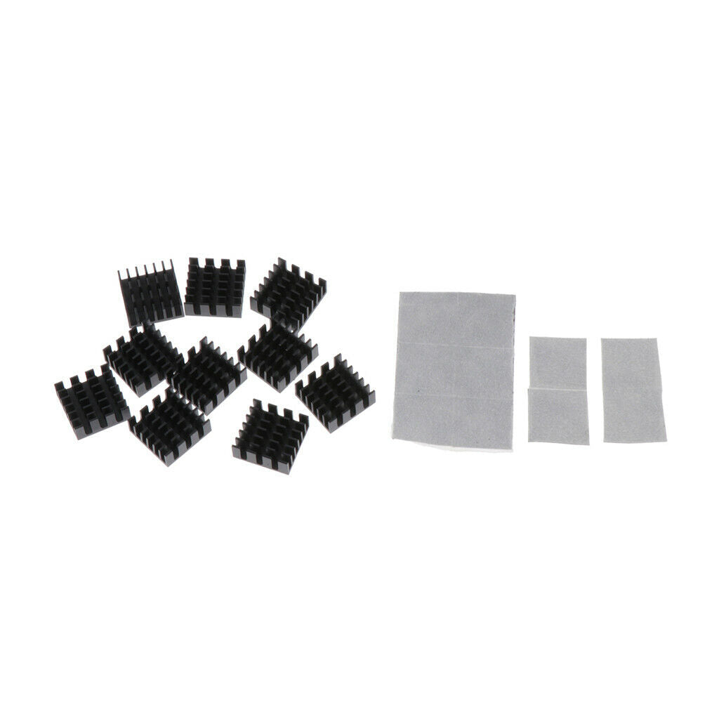 10pcs Aluminum LED/CPU/IC Chip  Sink Cooling Fin Radiator Pad 14x14x6mm