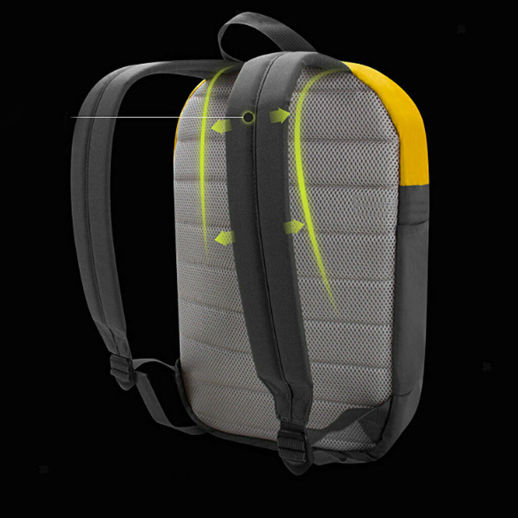 Waterproof Backpack Bag for 13 inch Notebook Laptop Gray with Yellow