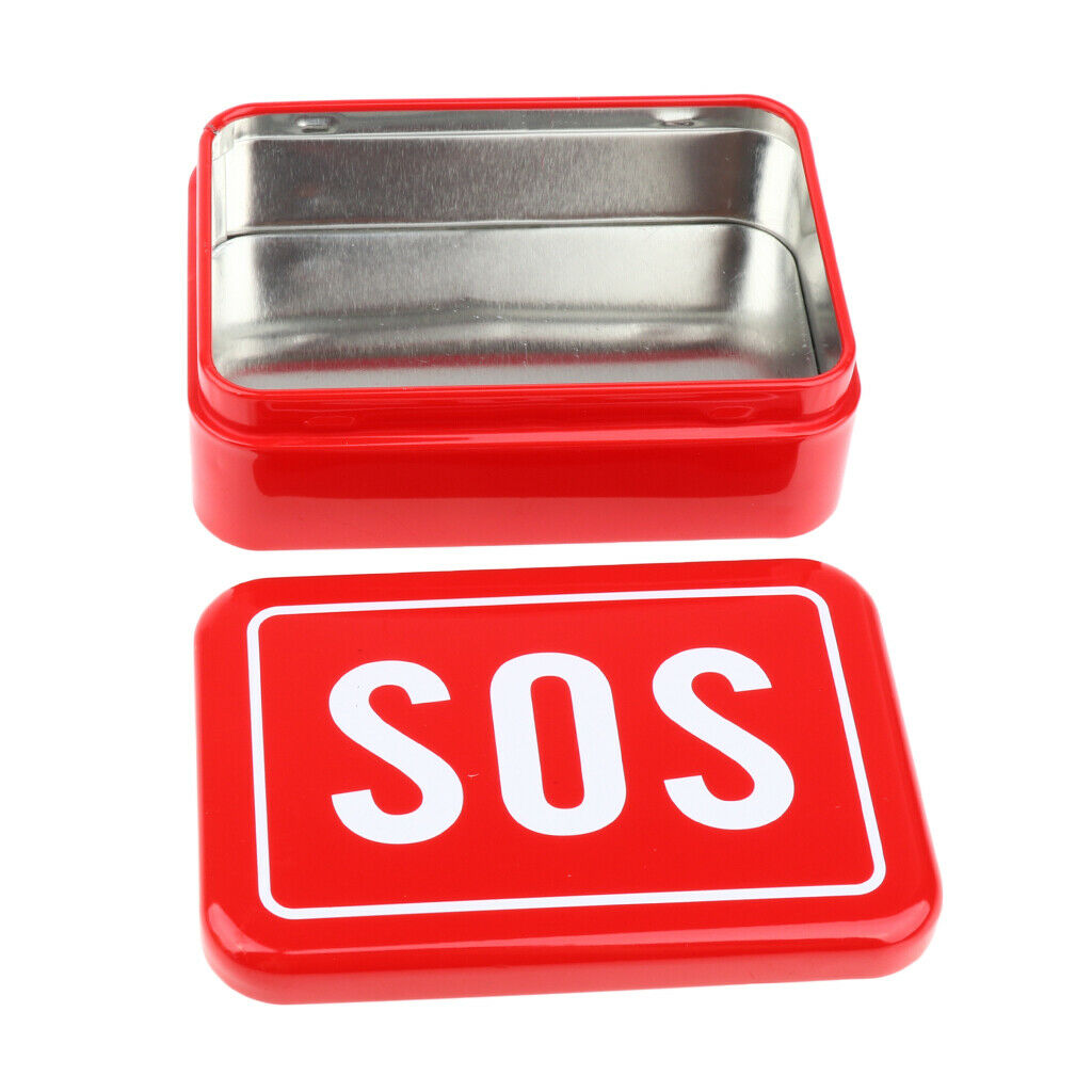 Iron Tool Box Outdoor Storage Container Carry Case Emergency with SOS Letter