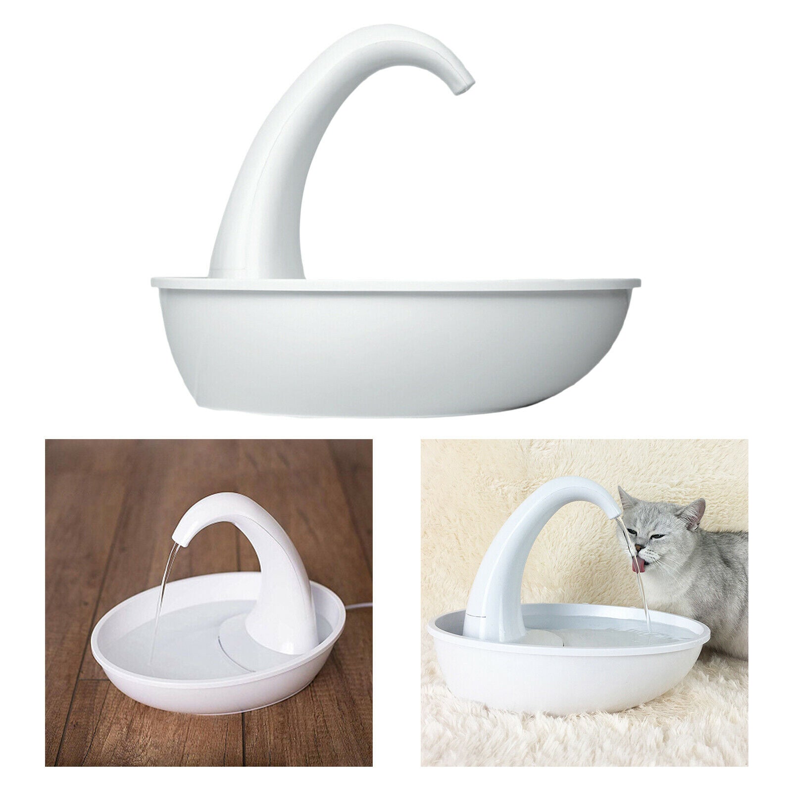 Electric Dog Fountain Water Dispenser Waterer Drinking Bowl Dish w/ Filter