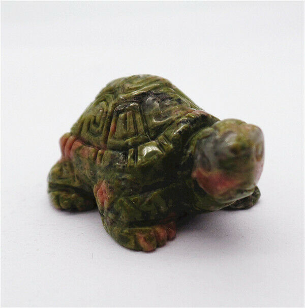 38x23x19mm Natural Unakite Jasper Carved Tortoise Decoration Statue Decor HH7915
