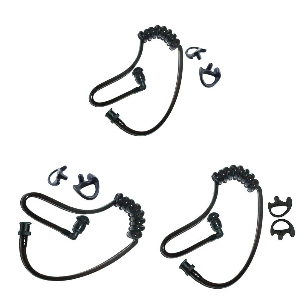 3x Replacement Acoustic Coil Audio Mic Tube with S+M+L Earbuds for Radio