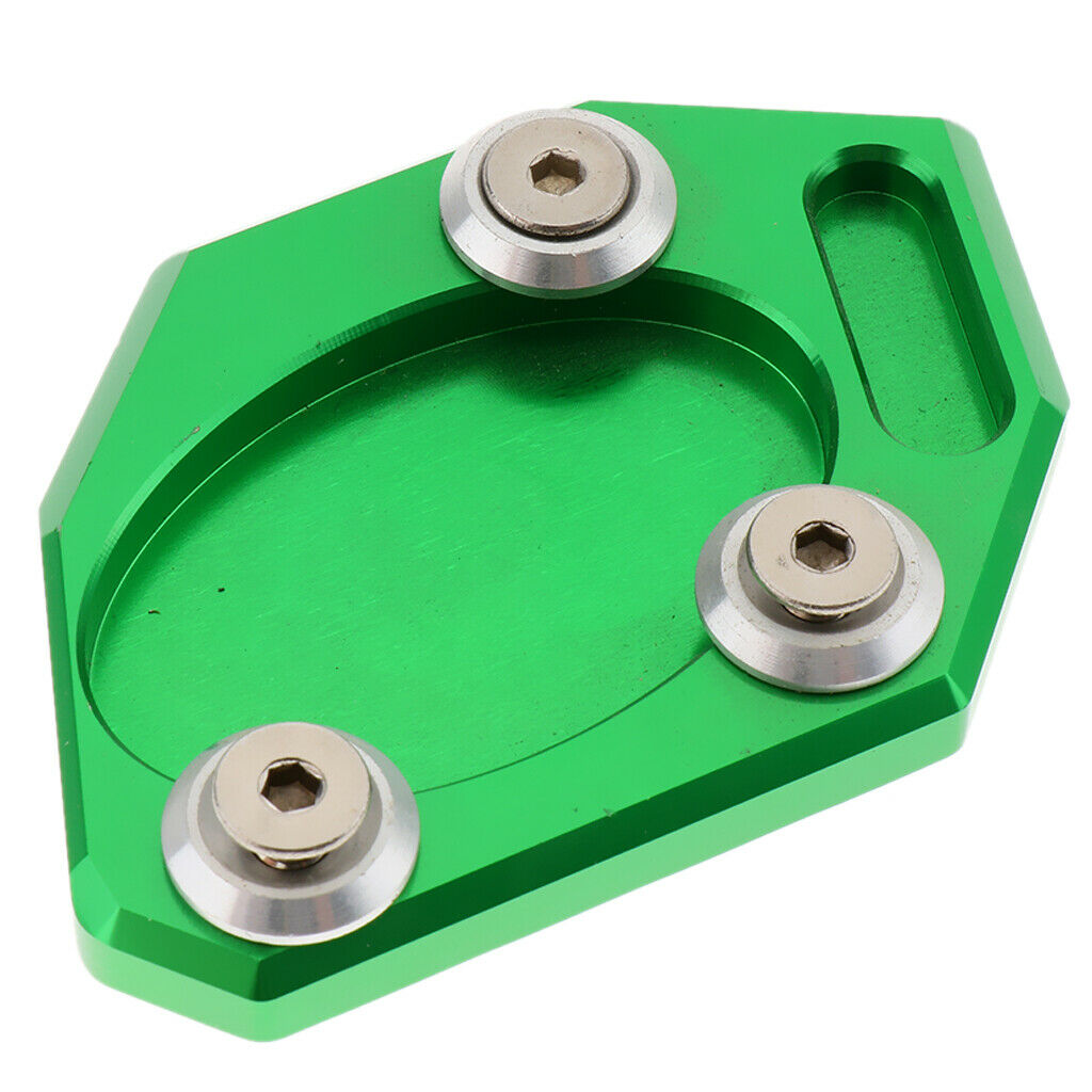 Motorcycle Kickstand Side Stand Extension Plate Pad for Kawasaki NINJA 300 Green