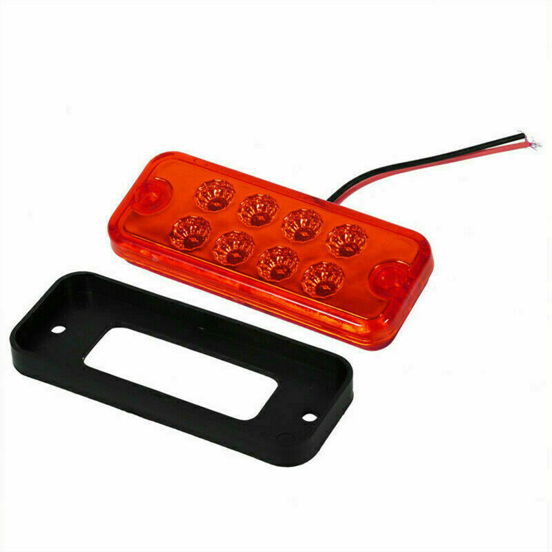 4x Red 4" Inch 8 LED Rectangle Truck Semi Trailer Side Marker Clearance Light