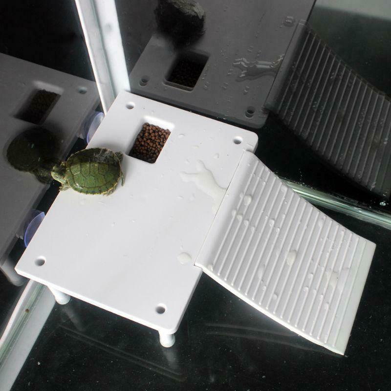 Plastic Turtle Basking Platform Reptile Ramp Ladder Resting Terrace Suction