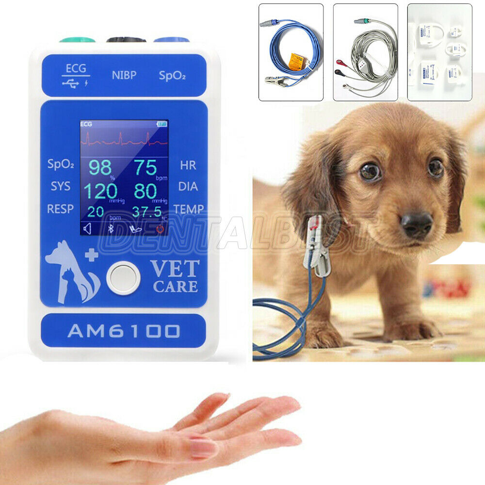 Veterinary Patient Monitor Pet Animal Portable Monitor Android NIBP SpO2 ECG USA