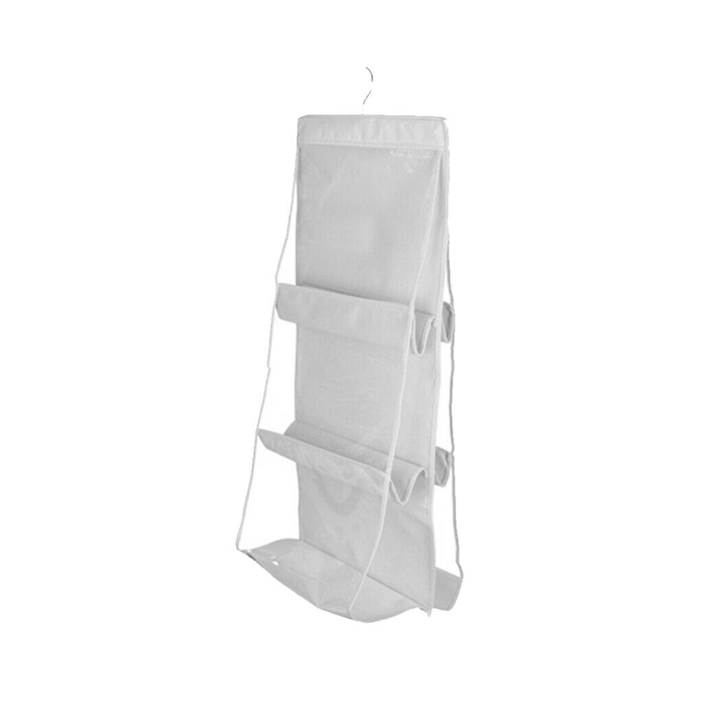 Perspective 6-layers Hanging Bag Organizer Handbag Storage Holder White