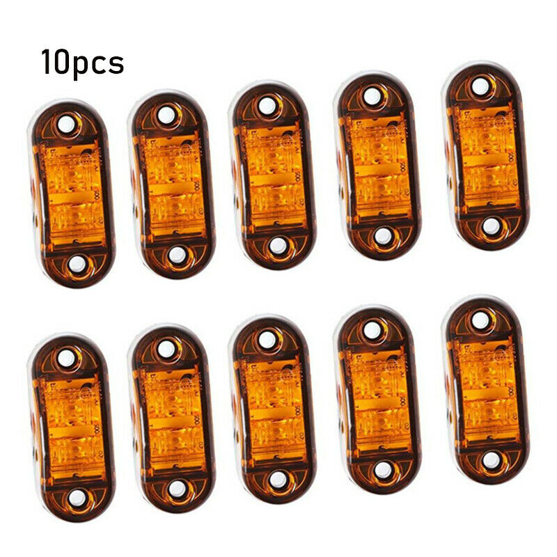 10Pcs Amber 2LED Clearance Trailer Truck Lorry Side Marker Turn Lamp Light Handy