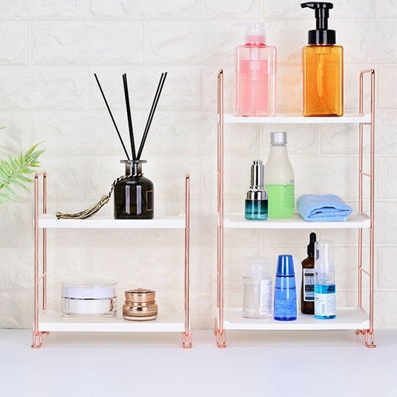 Stackable Kitchen Shelf Desktop Iron Shelf Multifunctional Bathroom Kitchen E1G8
