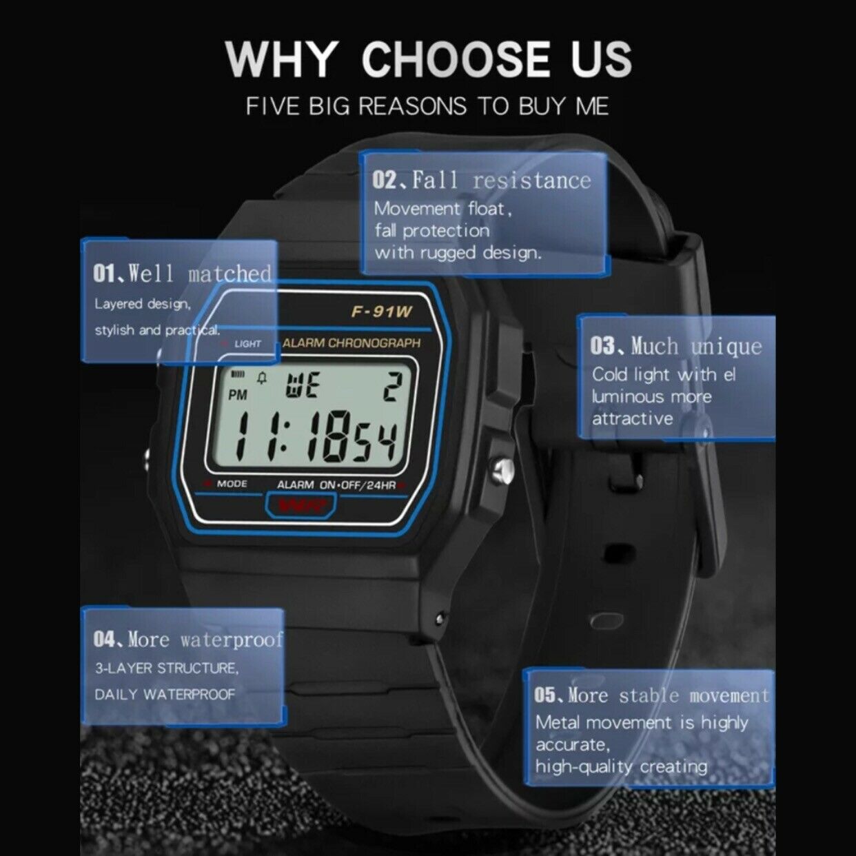 Buy 1 an Get one Free Watch For Man Electronic Digital watches F91W Sports