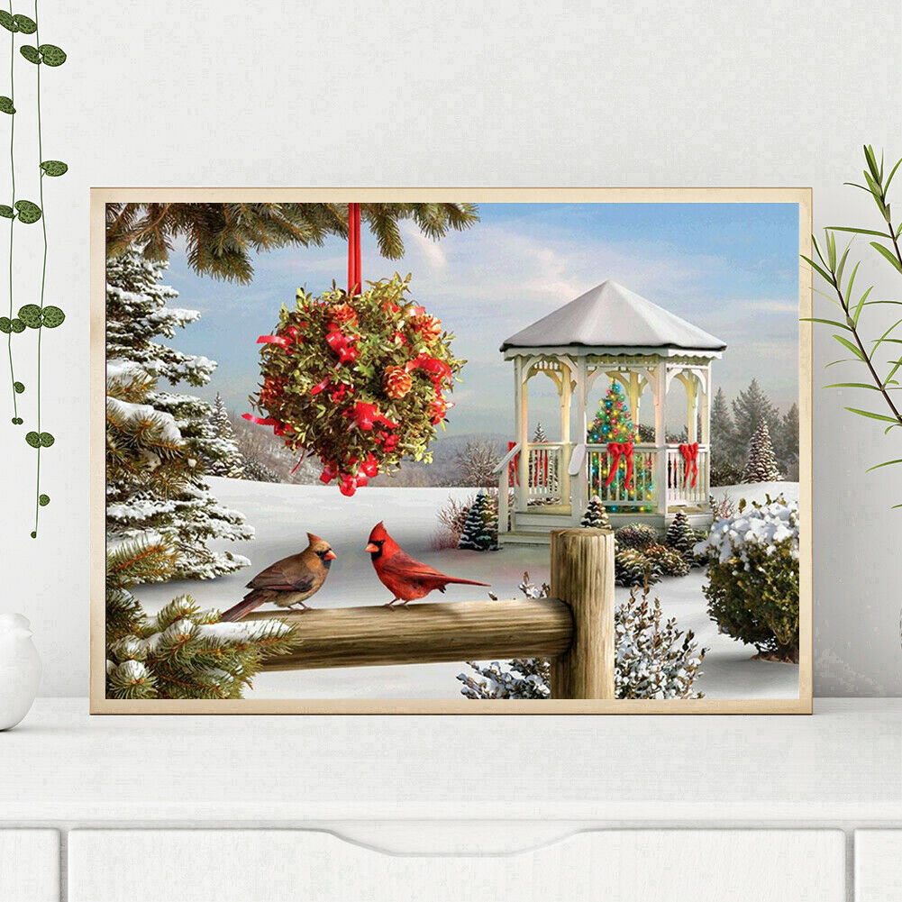 DIY Christmas Cross Stitch Pictures 5D Full Square Drill Diamond Painting @