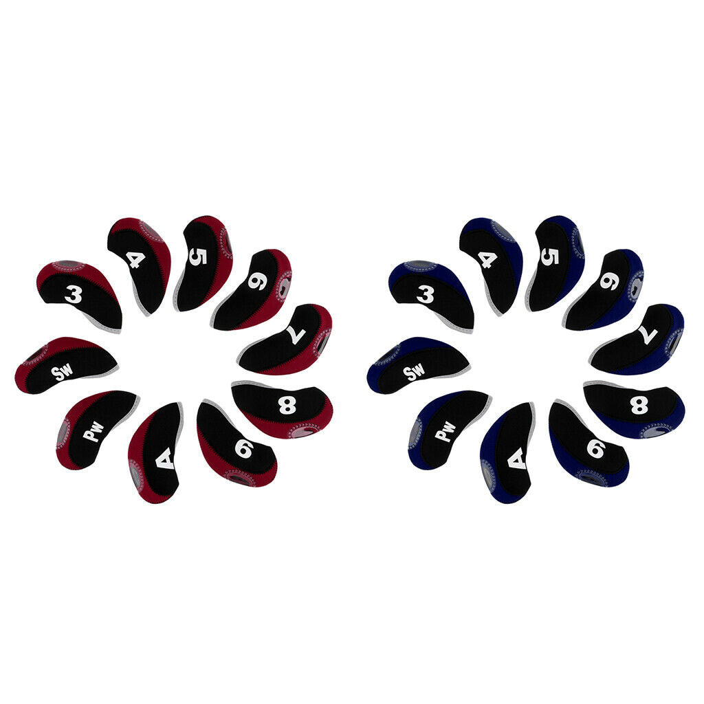 20pcs Golf Iron Club Head Covers, Headcovers Metal Neoprene Traditional Plain