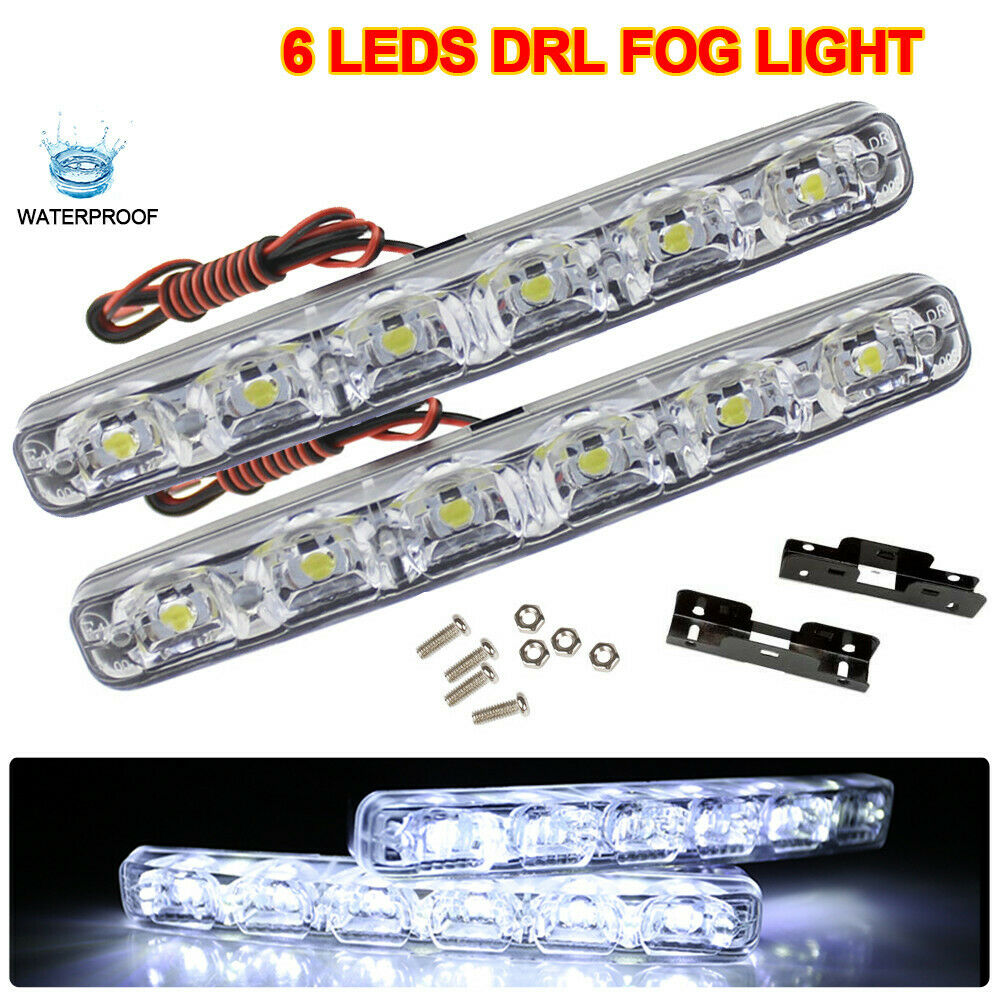 2pcs Car Auto Daytime Running Light Daylight Car Styling Lamp 6LED Waterproof