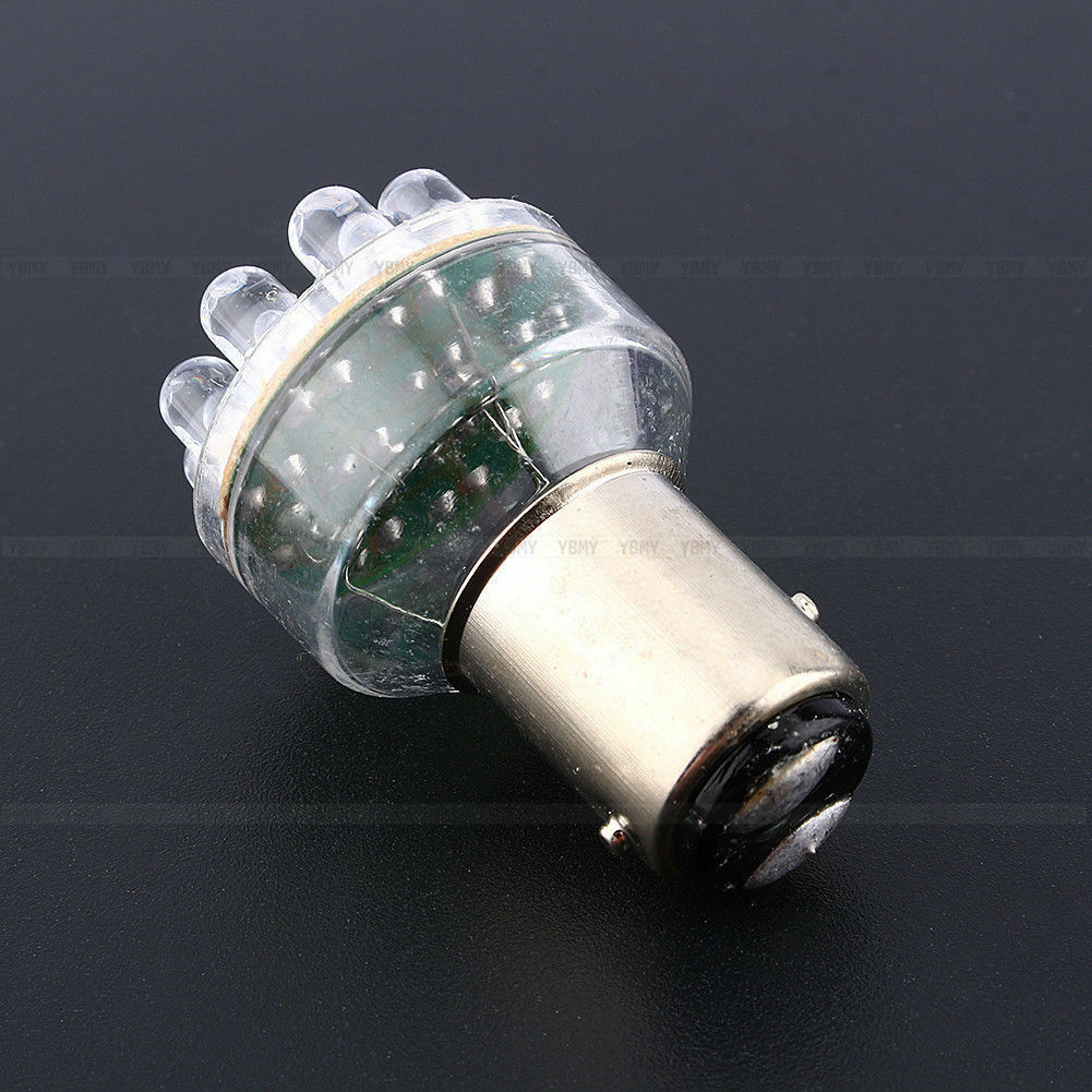2x Bright White Car 1157 BAY 15D 12 LED Brake Stop Tail Light Lamp Bulb S30