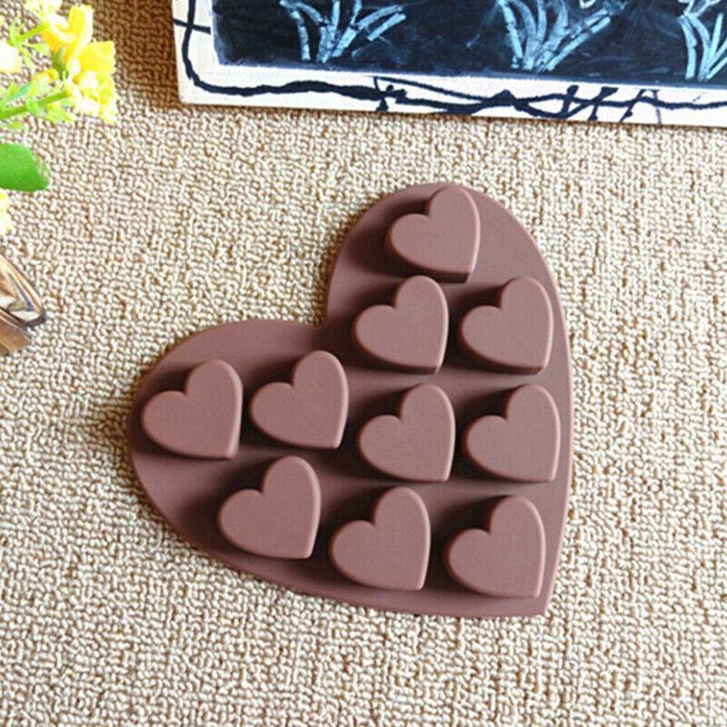 Silicone Ice Cube Tray Maker Heart Shape Cubes Chocolate Mould Valentines.l8