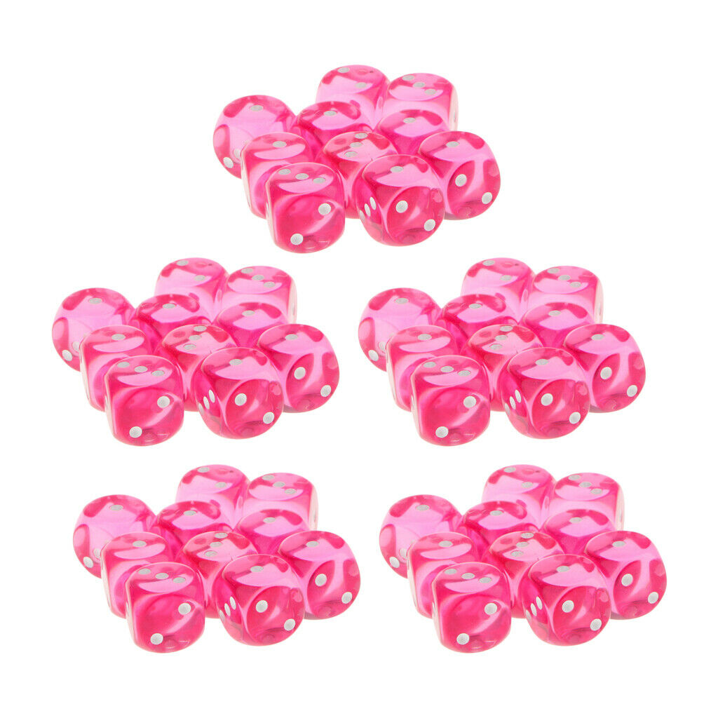 50x Spotted 6 Sided Dice for Board Game DND Roleplaying KTV Fun Toys Prop