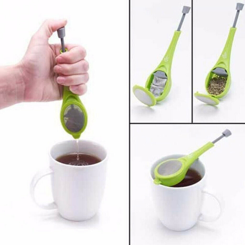 Hand Press Tea Infuser Silicone Filter Loose Tea Leaf Herbal Spice Strainer
