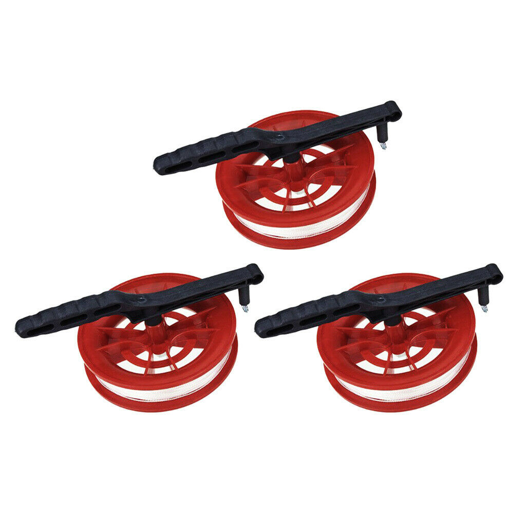 3 Pieces Fire Wheel Kite Winder Tool Reel Handle with   Twisted Line