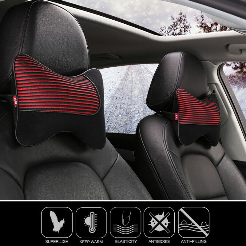 Universal 2X Soft Cotton Car Headrest Neck Pillow Short plush Travel Accessories