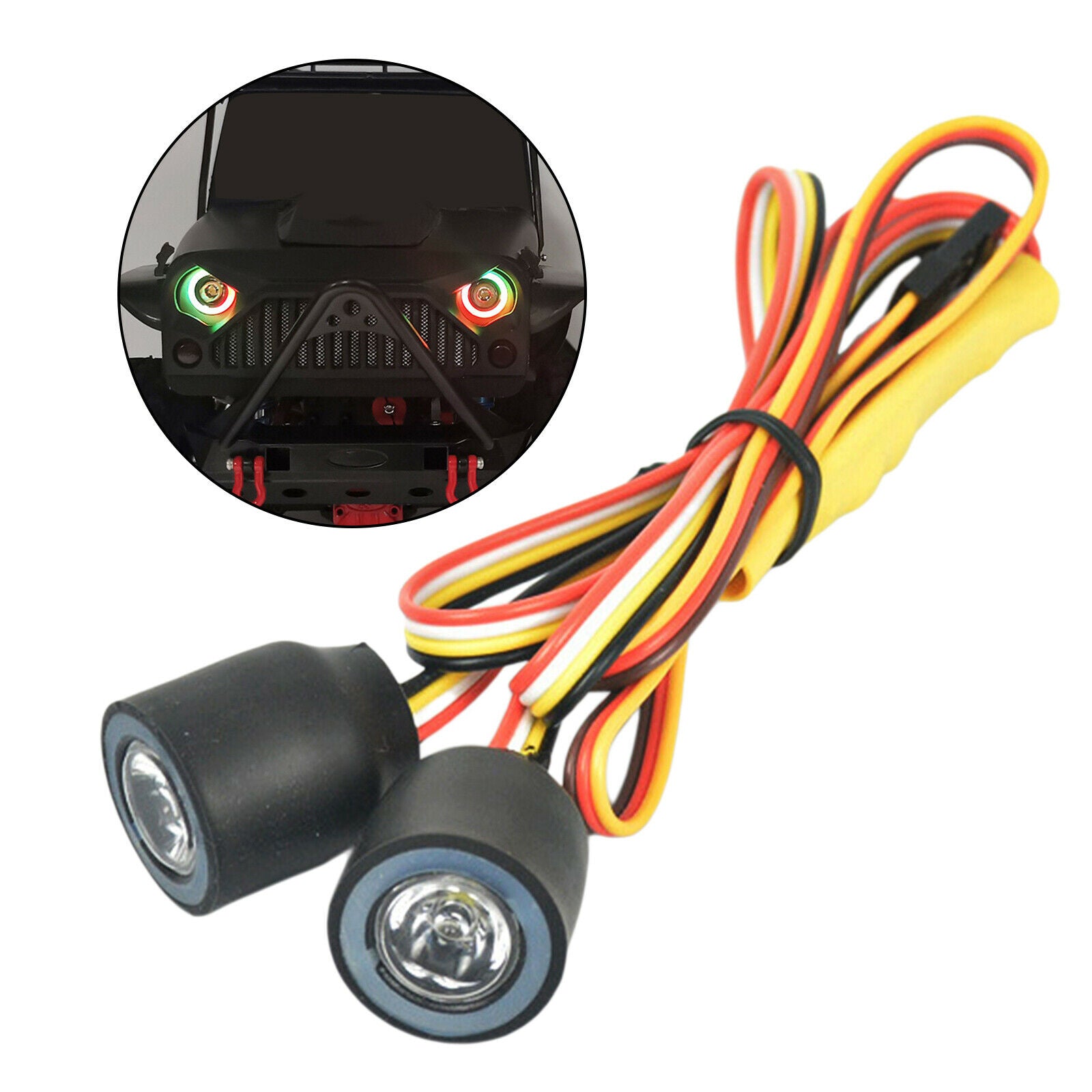 20mm Angel Eyes LED Lamp Headlights for 1:10 Scale RC Crawler Upgrade Parts