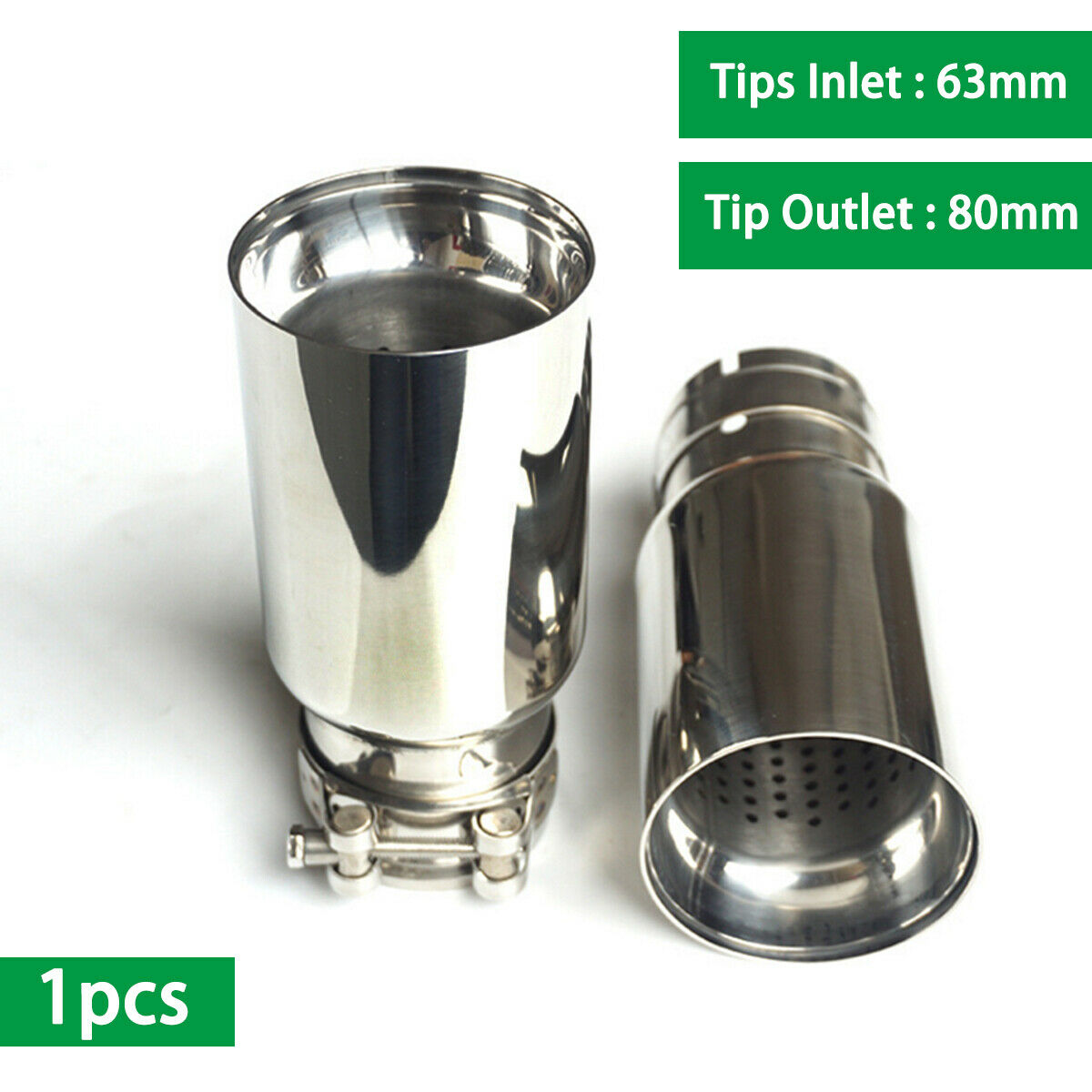 2.5 Inch Inlet Chrome Exhaust Tip Pipe For BMW 2 3 4 5 6 Series F22 F23 F30 F31