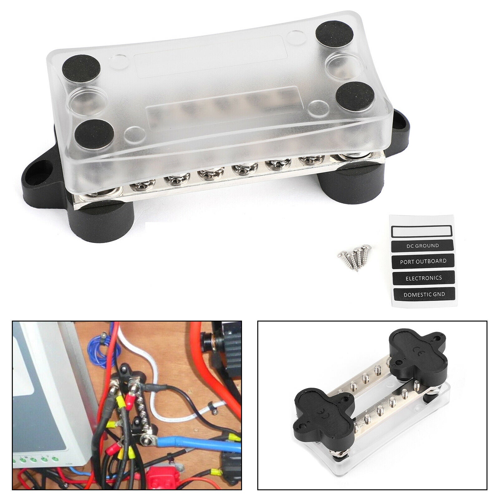 Terminal Stud Bus Bar Heavy Duty 6 Way 2 Terminal 100 Amp Buss Bar 12 V-48 V CN