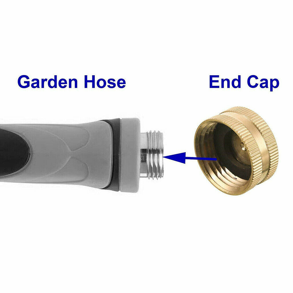 Brass Cap, 3/4'' NH 4Pcs Brass Hose Cap Garden Hose Female End Brass Fitting Cap