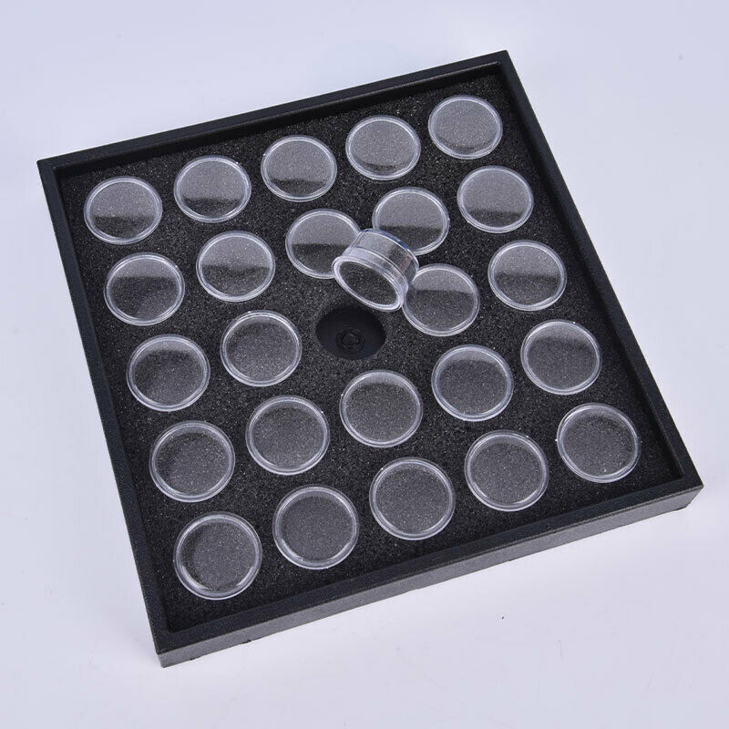 25 Grid Clear Box Plastic Nail Art rhinestones Case Storage ring Jearrings BFCA