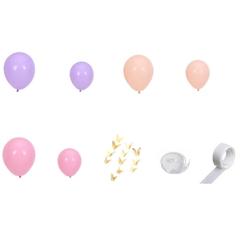 Macaron Pink Purple Balloon Garland Butterfly Arch Wedding Valentine'S Day BN1J1
