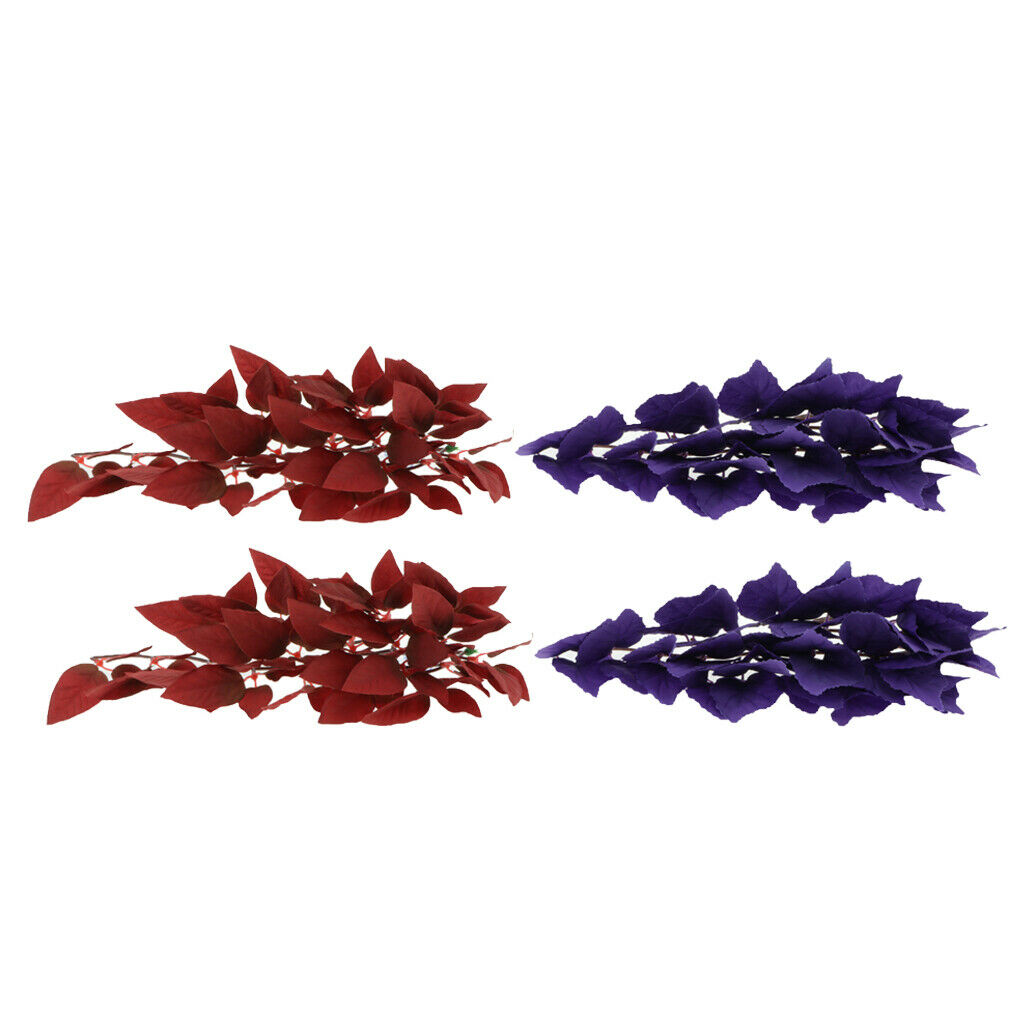 4pcs 30cm Artificial Vine Plants Aquarium Tank Planting Reptile Hideouts