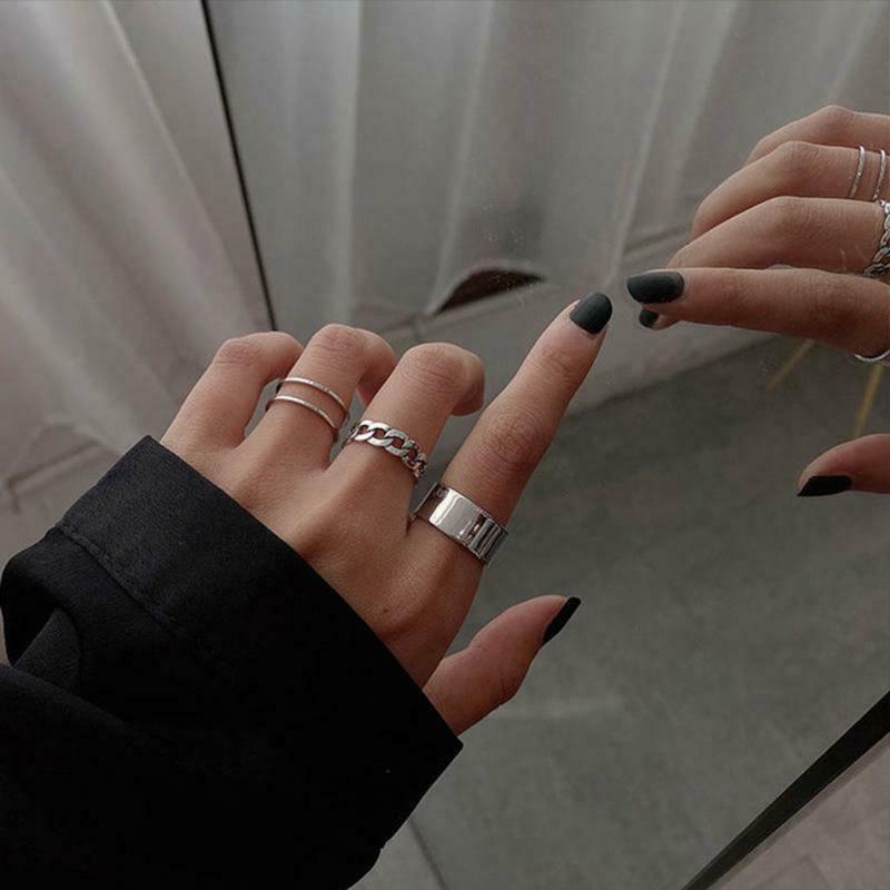 3PCS Womens Open Ring Finger Knuckle Simple Band Accessories Party Jewelry Gifts