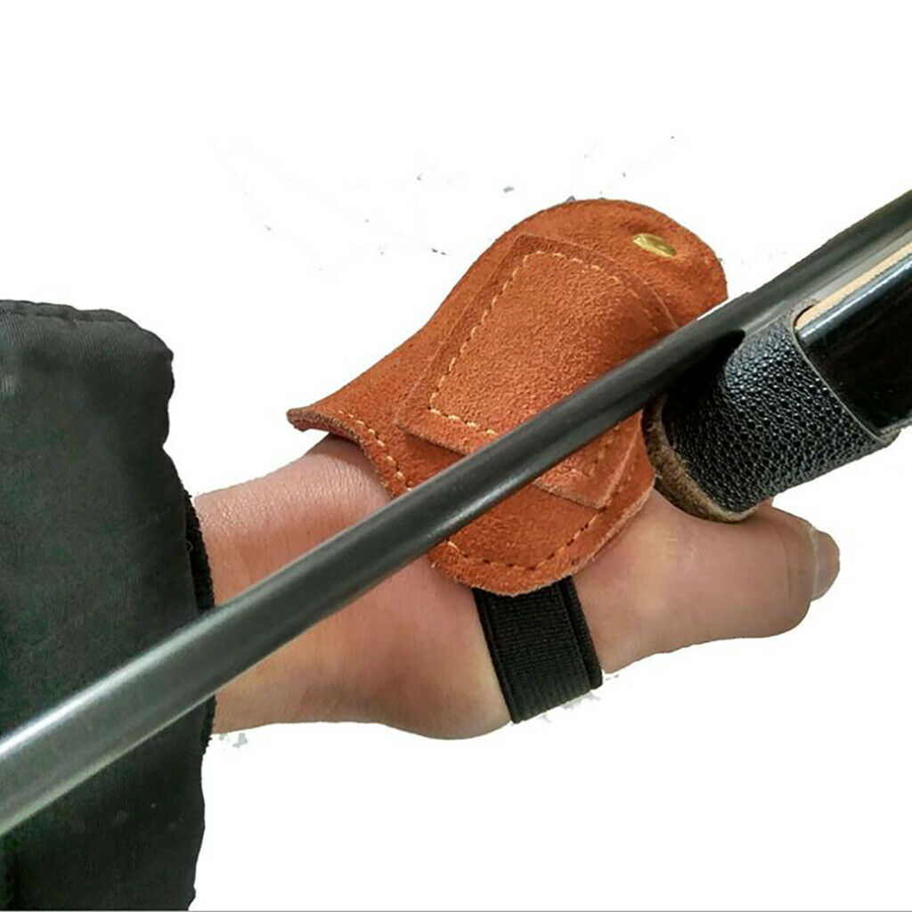 Leather Bow Arrow Left Hand Guard Protector Archery Glove Hunting Shooting
