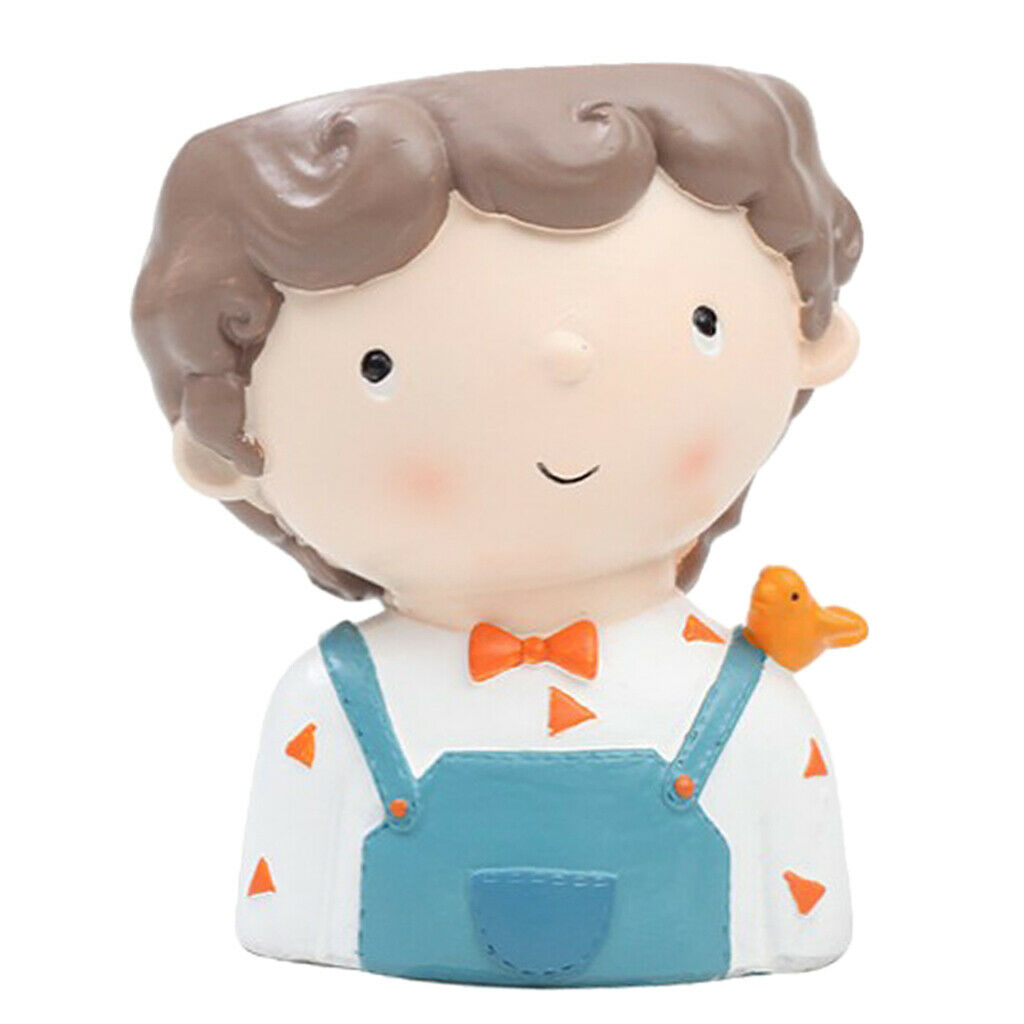 2Pcs Girls Boys Plants Pot Planter Small Holder Flower Pot Garden Decor