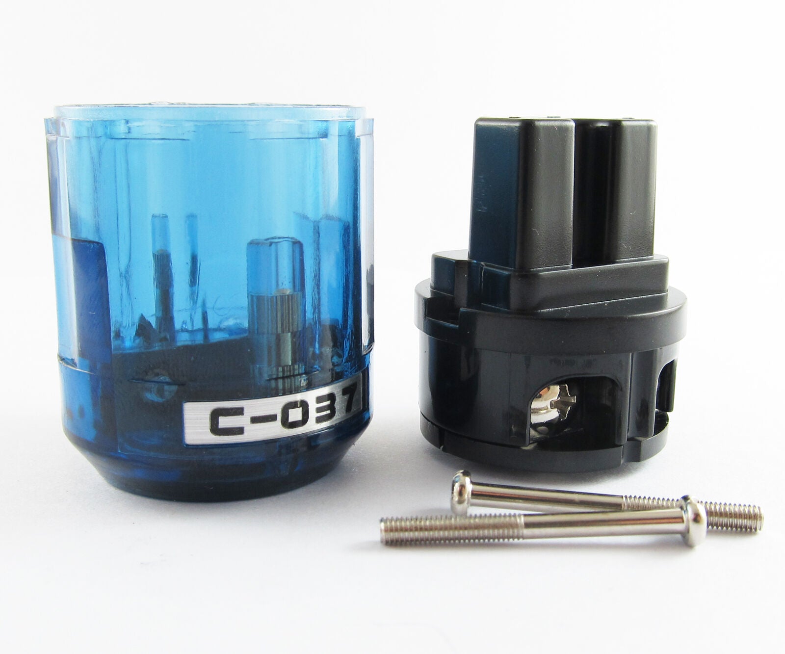 5pcs Pure Copper C-037 3pin US Power Female IEC Connector for Audio Clear Blue