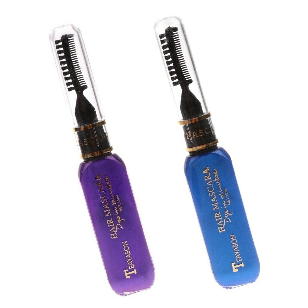 2x Temporary Color Hair Dye Mascara Hair Chalk Non-toxic Hair Dye Salon DIY