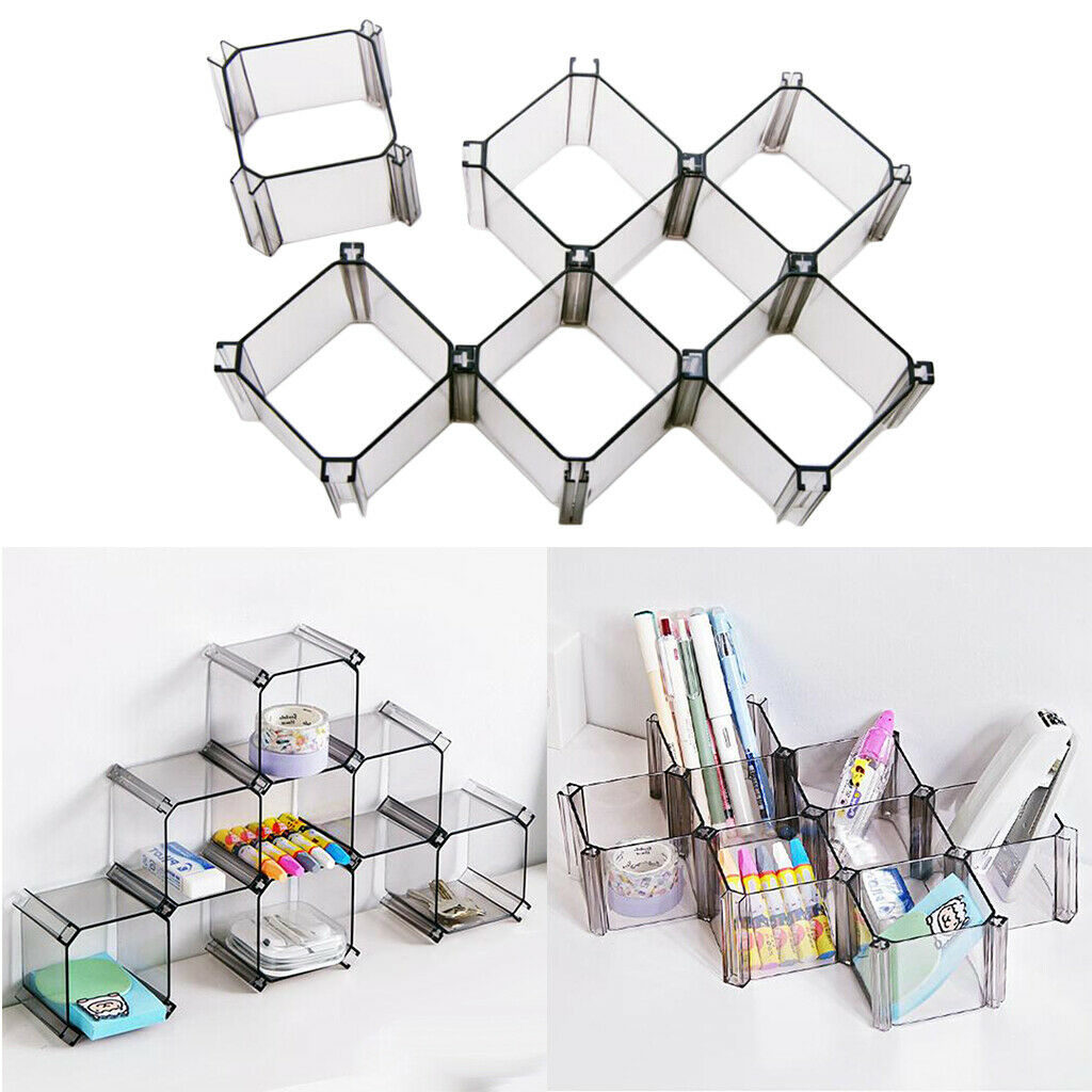 Adjustable Plastic Drawer Closet 12-Grid Divider Organizer Container Home