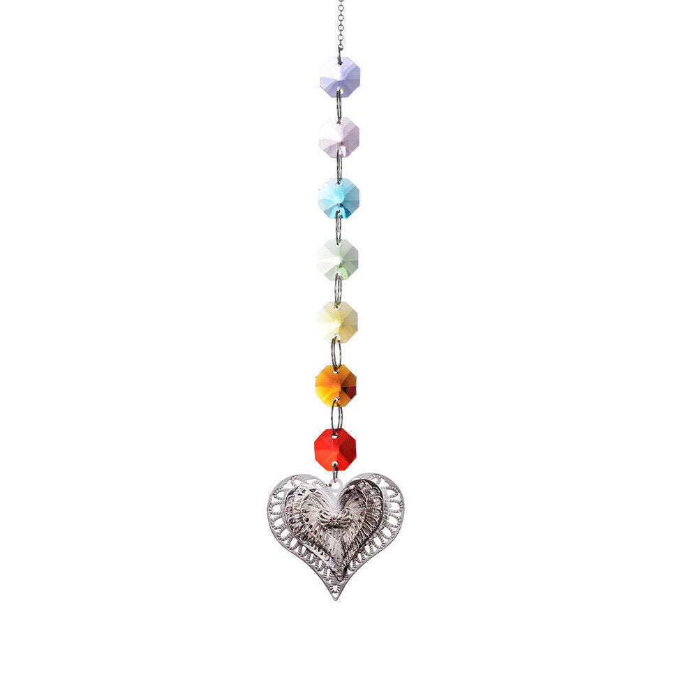 6PCS Crystal Sun Catcher Floral Pendant Prism Rainbow Maker Decor Window Hanging