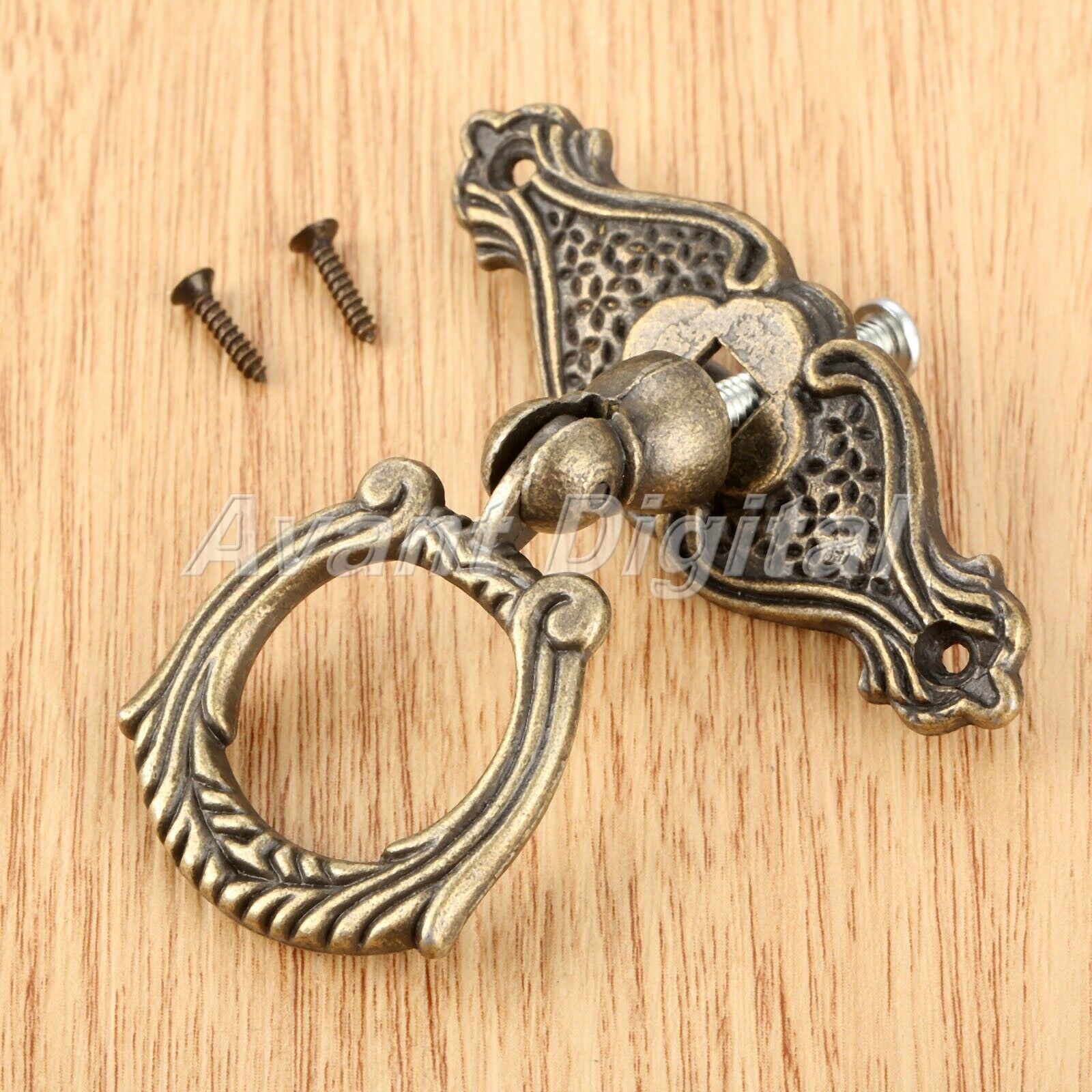 65*48mm Furniture Kitchen Cabinet Retro Pull Handle Jewelry Chest Ring Knob 1Pc