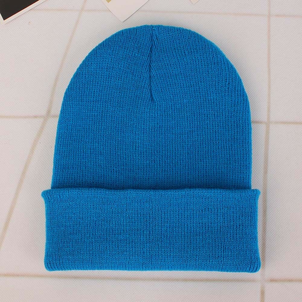 Dark Blue Men's Women Beanie Knit Ski Cap Hip-Hop Winter Warm Unisex Wool Hat