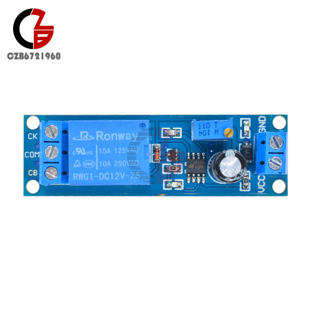 DC 12V NE555 Delay Relay Timer Trigger Switch Adjustable Module Oscillator 10A