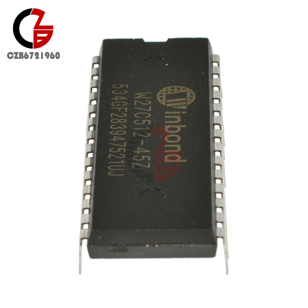 10PCS W27C512-45Z W27C512 DIP-28 IC 5V 45NS 512KBit 64K*8 Winbond EEPROM