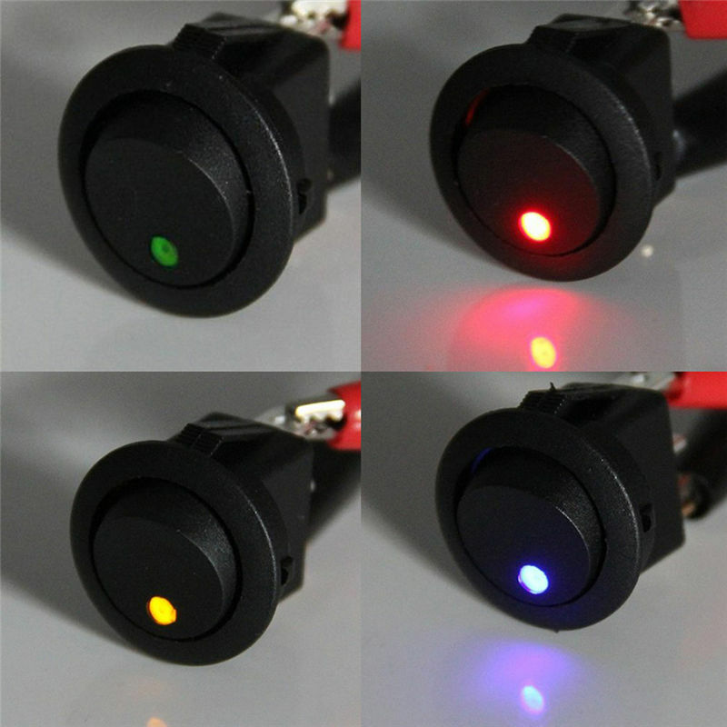 4x 12V Car Round Rocker Boat Toggle ON/OFF Waterproof Switch Push Button Switch