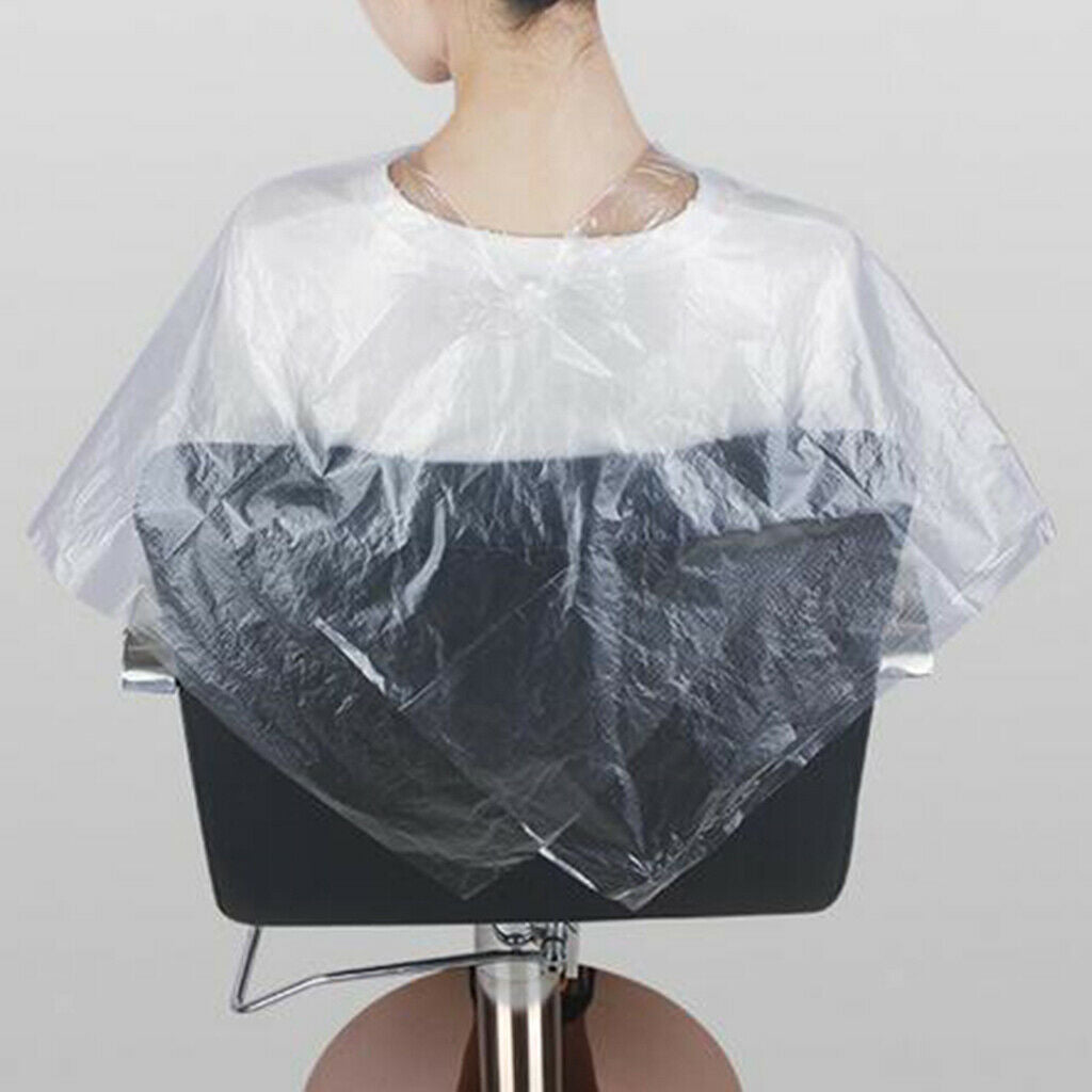 50 Pieces Waterproof Disposable Hair Cutting Cape Gown Capes Cloth Apron