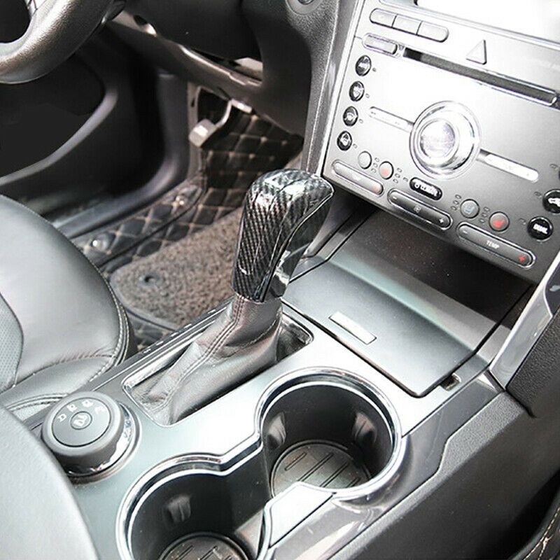 Carbon Fiber Gear Lever Shift Knob Cover Trim Fit For Ford Explorer 2016-20.