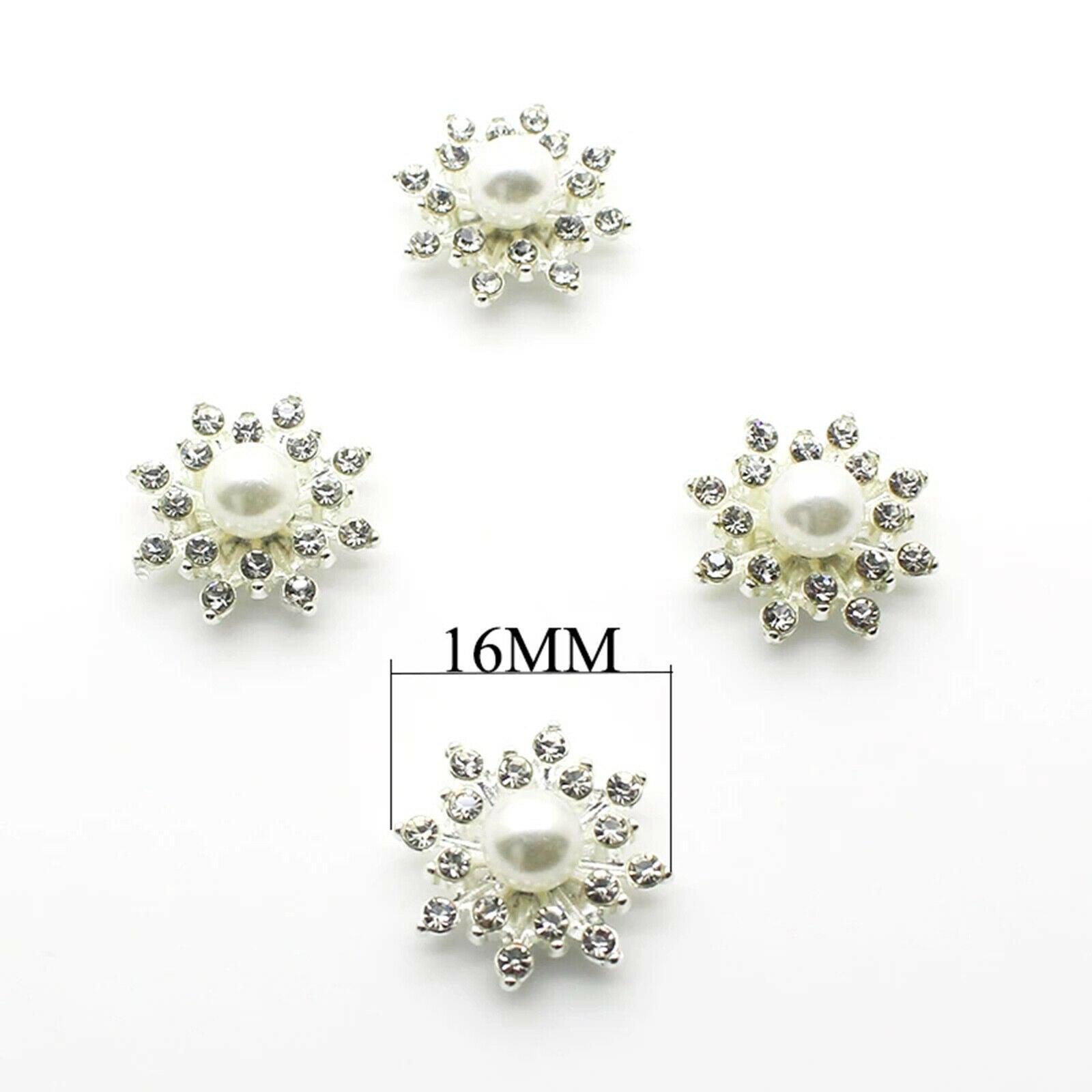 Rhinestone Embellishments Shining Clothing Buttons Brooches Crafts Wedding
