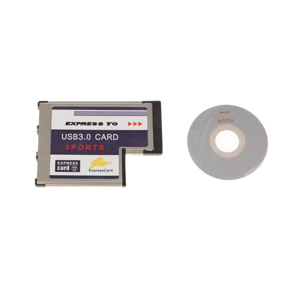 Laptop 54mm Express Card Converter to 3Port USB3.0 Adapter High Speed Card