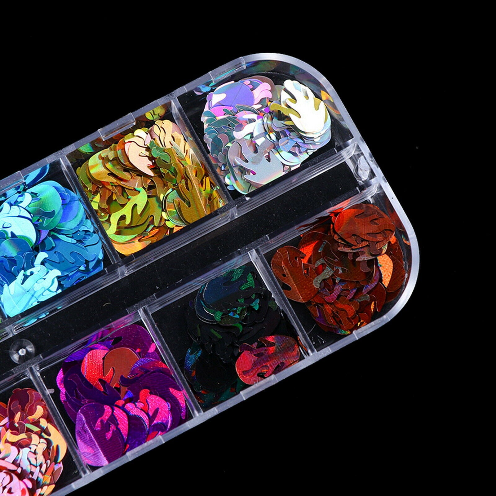 Flame Nail Art Glitters Fire Nail Sequins Flakes Holographic Fire Nail Stickers