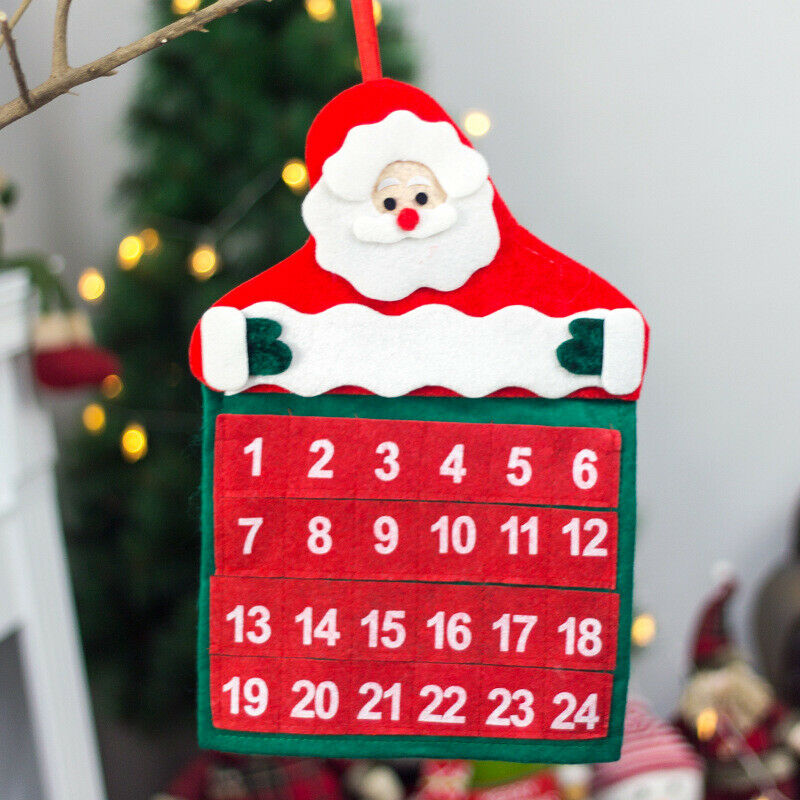 Christmas 24 Day Advent Calendar Red And White Santa Claus  Countdown Decorat DF