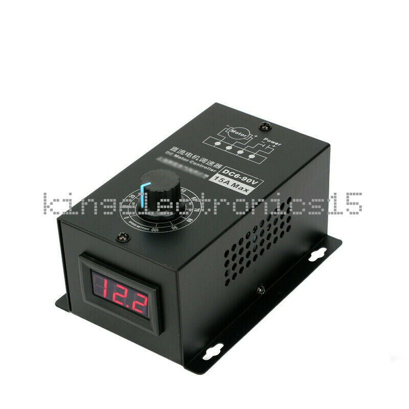 1PCS PWM 6-90V 1000W DC Motor Speed Controller 15A Max Governor With Voltmeter